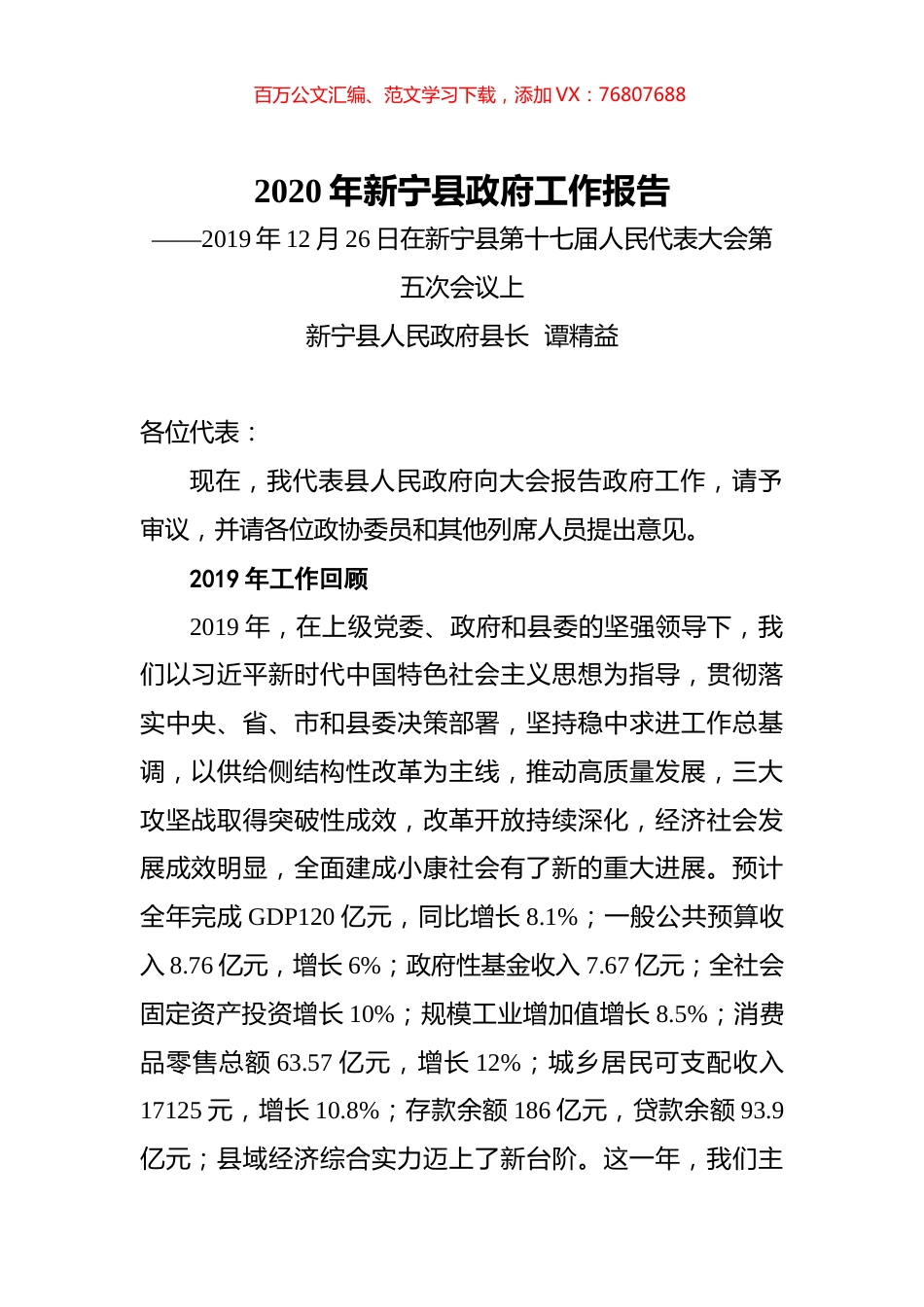 2020年新宁县政府工作报告.docx_第1页