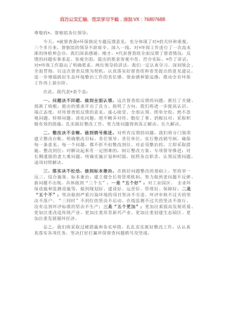 在环保督查情况反馈会上的表态讲话.docx