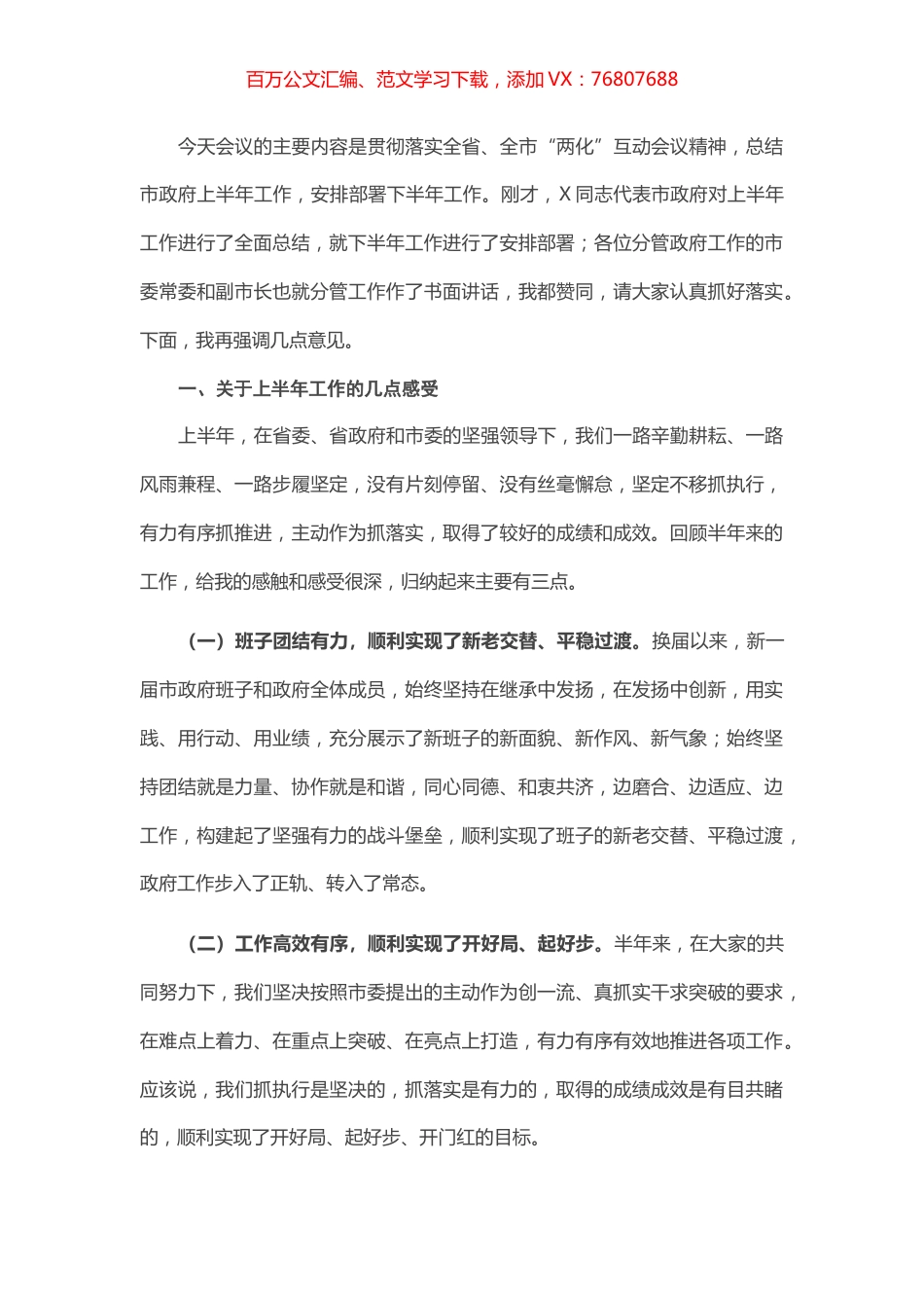 在市政府全体会议上的讲话.docx_第1页