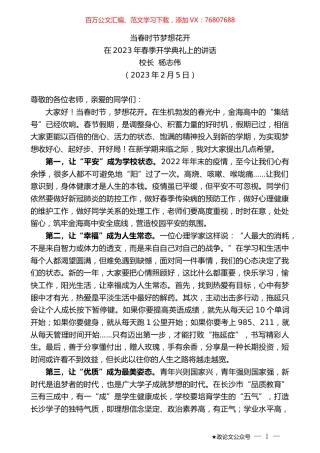 校长杨志伟：在2023年春季开学典礼上的讲话.doc