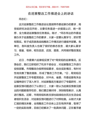 在巡察整改工作推进会上的讲话.docx