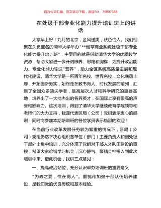 在处级干部专业化能力提升培训班上的讲话.docx