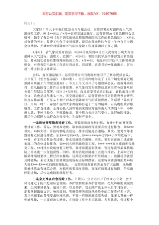 在应对强降雨天气防汛抢险专题会议上的讲话.docx