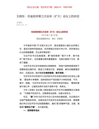 王晓东：在省政府第三次全体（扩大）会议上的讲话.docx