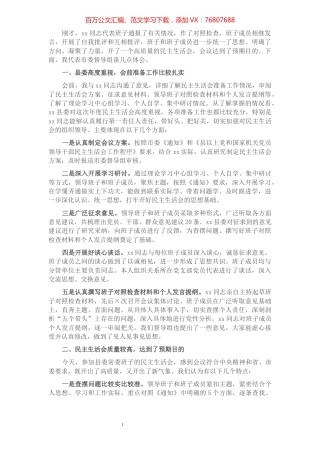 党史学习教育专题民主生活会督导组点评讲话.docx