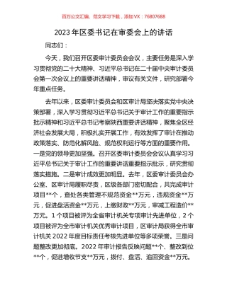 2023年区委书记在审委会上的讲话.docx