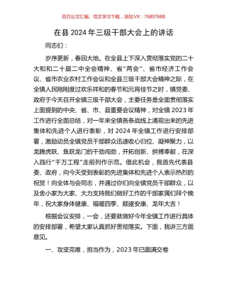 在县2024年三级干部大会上的讲话.docx
