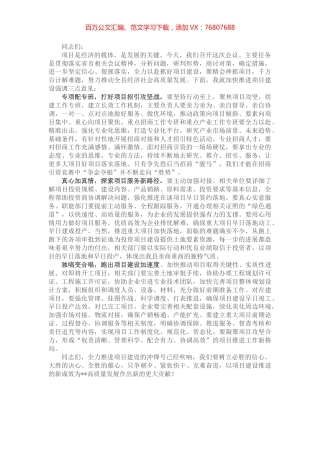 在加快推进项目建设工作会议上的讲话.docx