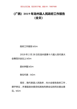 （广西）2019年龙州县人民政府工作报告（全文）.doc