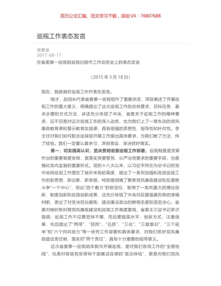 巡视工作表态发言.docx