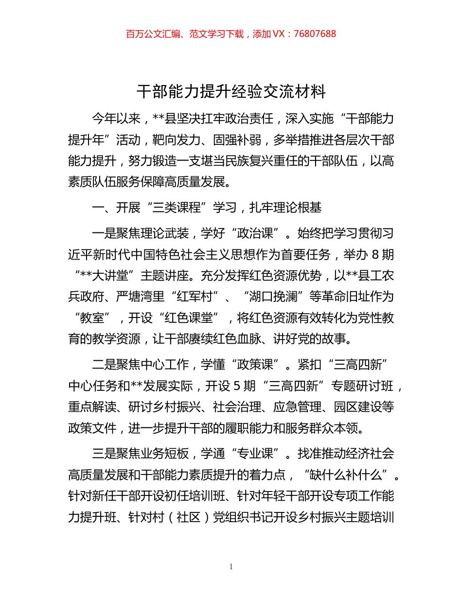-干部能力提升经验交流材料.docx_第1页