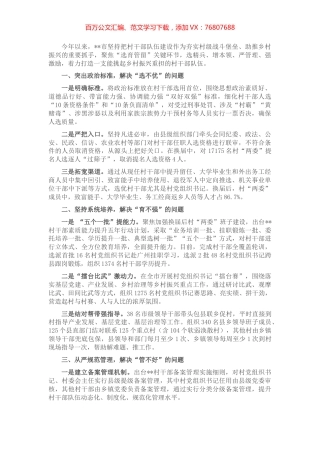 村干部队伍建设交流发言材料.docx