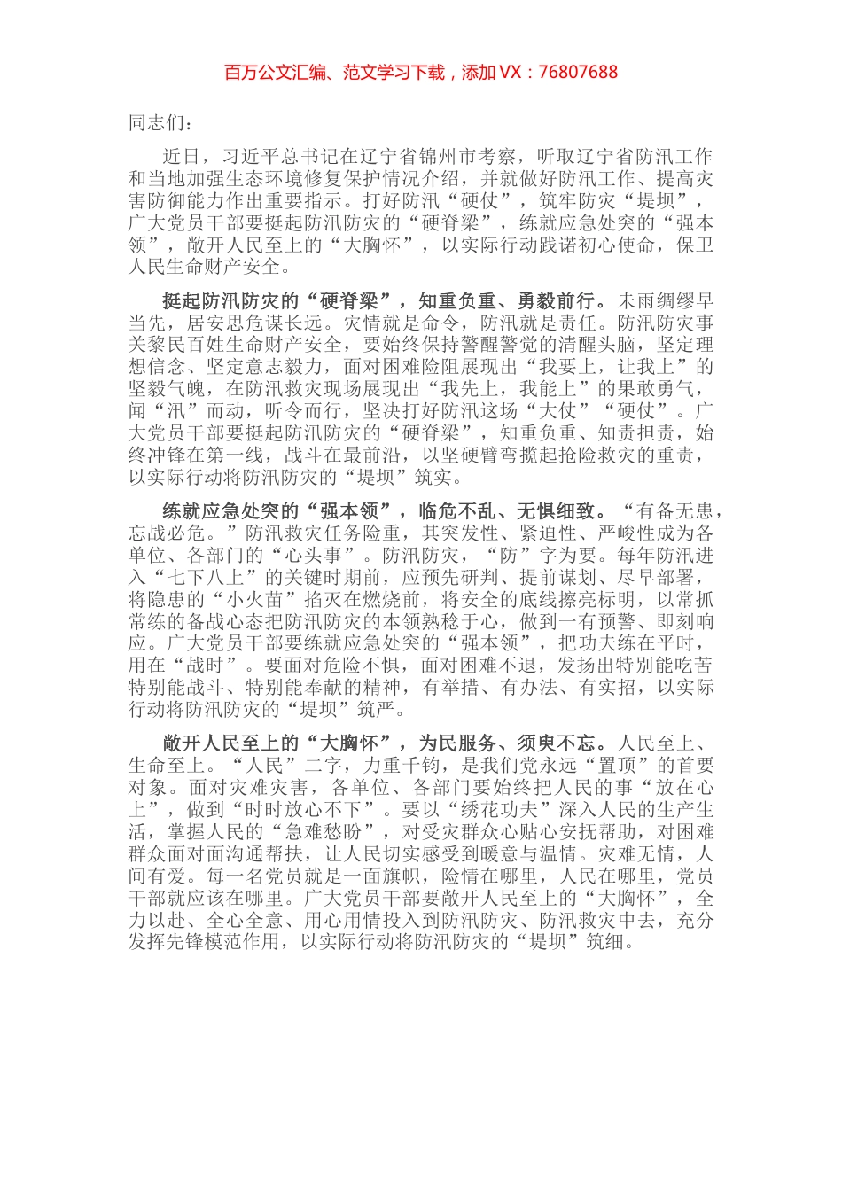 水利局党组专题学习习近平总书记考察辽宁时讲话精神研讨发言.docx_第1页