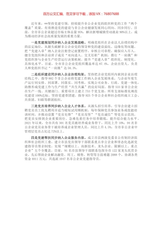 党建引领非公企业发展发言材料.docx