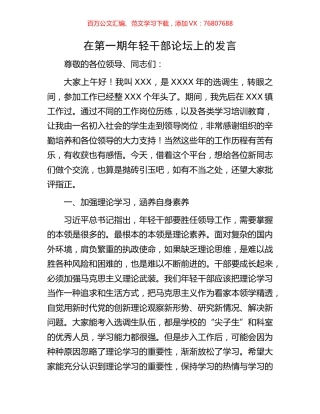 在第一期年轻干部论坛上的发言.docx