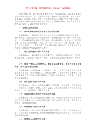 国企生产总监安全生产以案促改专题民主生活会个人发言提纲.docx