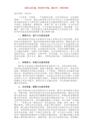 在全区法院文化建设工作推进会上的发言.docx