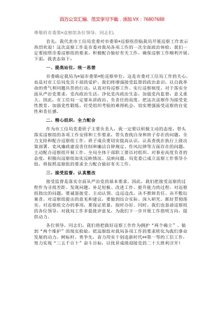 工信局在市巡察组巡察工作会议上的表态发言材料.docx