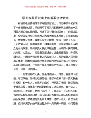 -学习专题研讨班上的重要讲话发言.docx