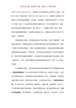 乡镇党委书记在巡视巡察座谈会上的发言提纲​​​​​​​​.docx