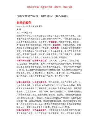 时间的颜色——政府办公室处室述职报告.docx