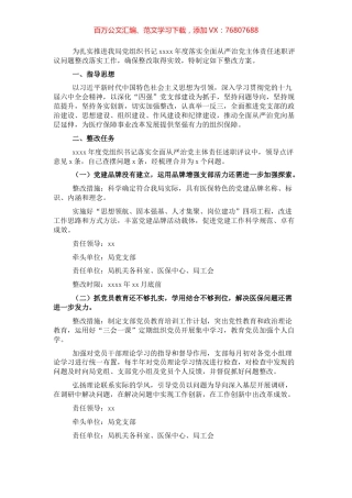 落实全面从严治党主体责任述职评议问题整改工作方案.docx