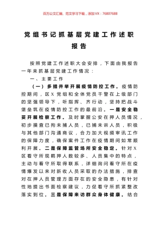 检察院党组书记抓基层党建工作述职报告.docx