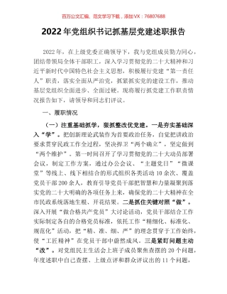 2022年党组织书记抓基层党建述职报告.docx