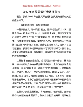 2023年市局局长述责述廉报告.docx