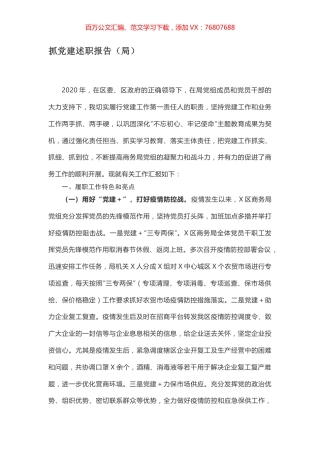抓党建述职报告（局）.docx