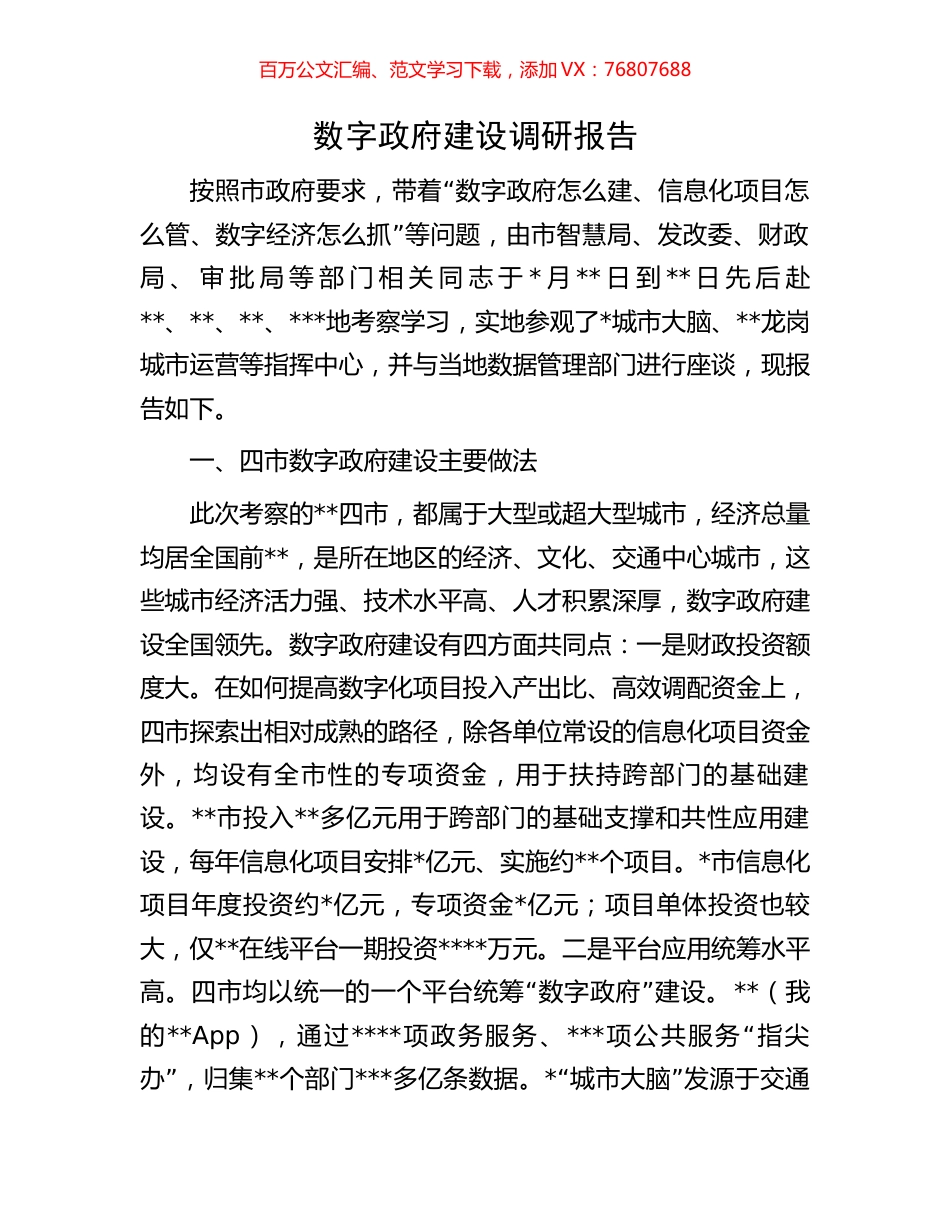 数字政府建设调研报告.docx_第1页