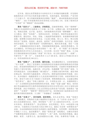 发展村集体经济典型发言.docx