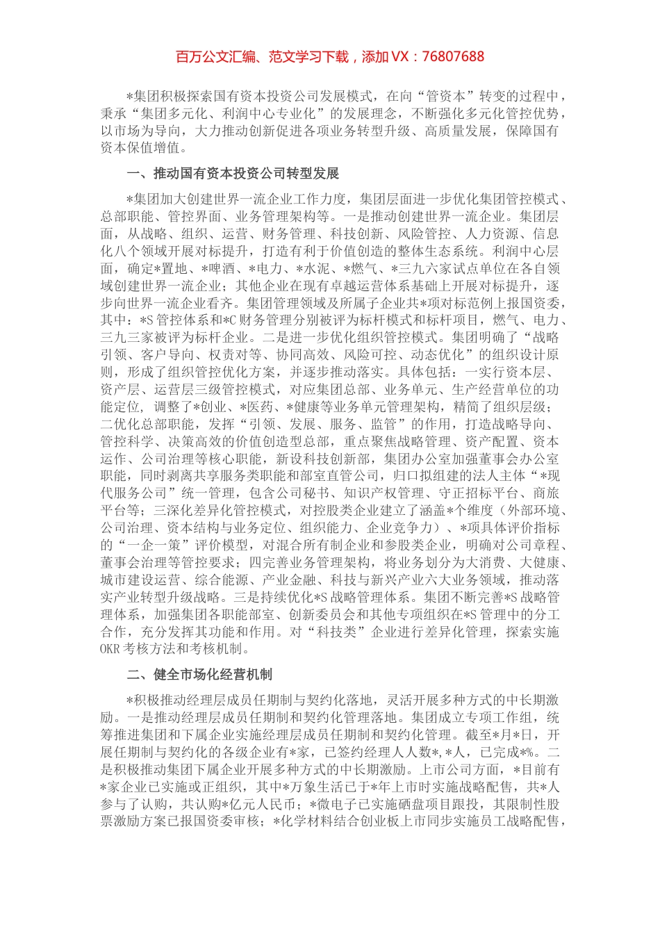 发挥多元化管控优势 构建产业发展新格局——公司交流发言材料.docx_第1页