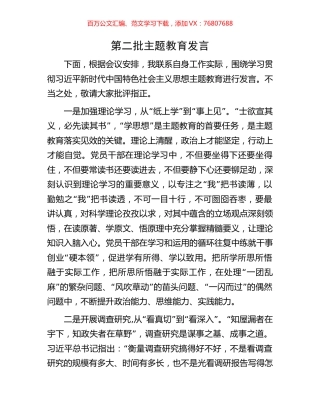 第二批主题教育发言.docx