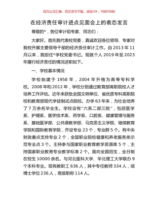 在经济责任审计进点见面会上的表态发言.docx