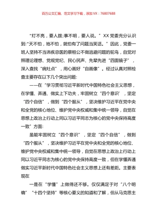 2023年主题教育专题民主生活会剖析发言材料（六）.docx