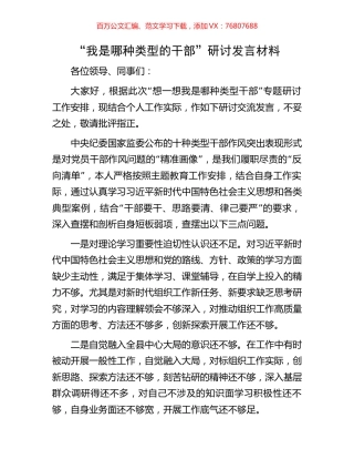 “我是哪种类型的干部”研讨发言材料.docx