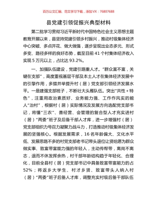 县党建引领促振兴典型材料.docx