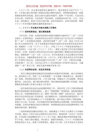区人民政府乡村振兴战略实施情况报告.docx