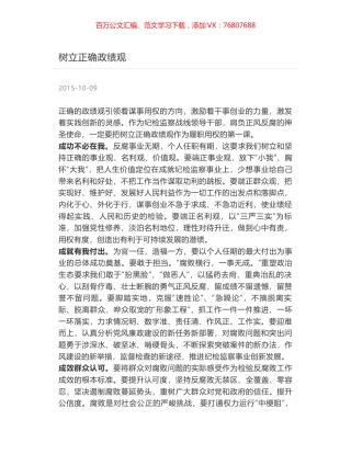 树立正确政绩观.docx