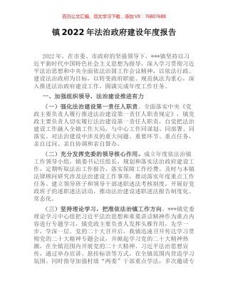 镇2022年法治政府建设年度报告.docx