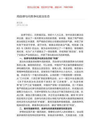 用自律与问责净化政治生态.docx