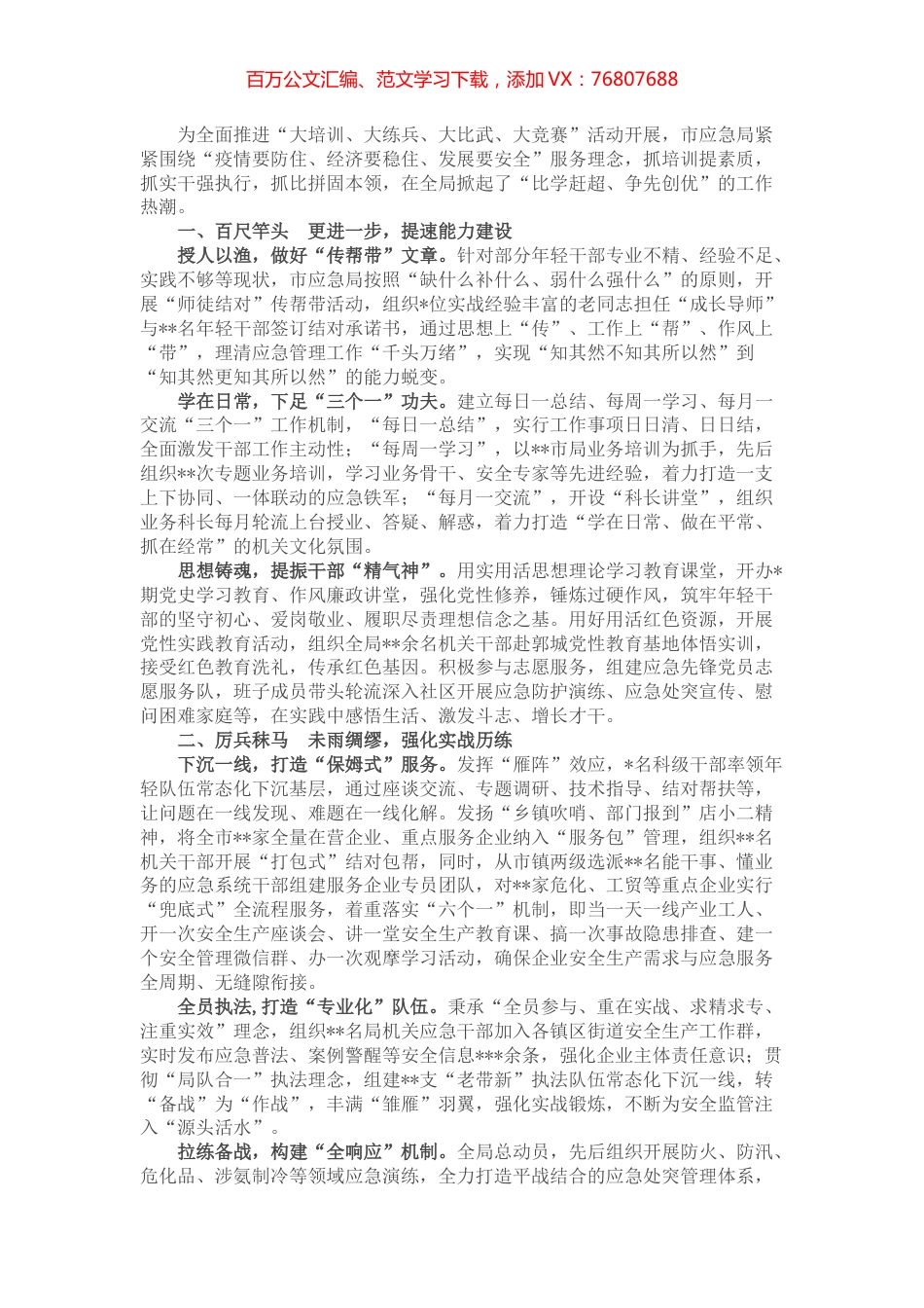 市应急管理局经验做法：树牢服务理念 争做应急先锋.docx_第1页
