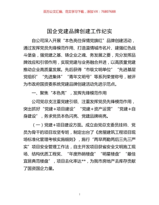 -国企党建品牌创建工作纪实.docx