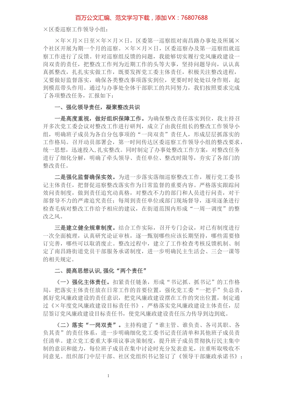 党工委书记抓巡察整改落实情况情况报告.docx_第1页