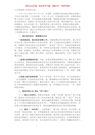 党工委书记抓巡察整改落实情况情况报告.docx