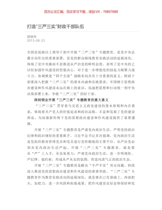 打造“三严三实”财政干部队伍.docx