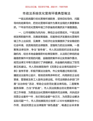 市政法系统优化营商环境典型做法.docx