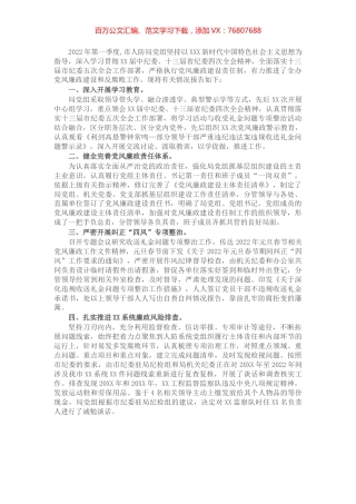 市人防局党组2022年第一季度党风廉政建设工作情况报告.docx