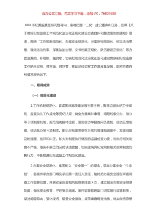 关于规范化法治化正规化建设进展情况报告.docx